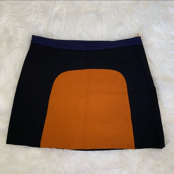 Zara woman mod colorblock wool blend mini skirt size medium - Picture 2 of 8